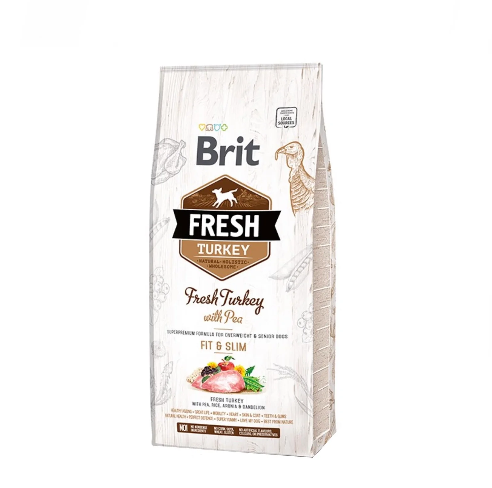 Brit Fresh Turkey & Pea Light Fit & Slim – Perro Adulto Pavo y arveja