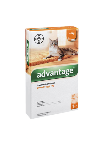 ADVANTAGE GATO Bayer hasta 4 kg- 01 pipeta