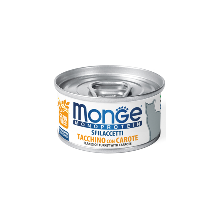 Alimento Húmedo Monge Adult Monoprotein Pavo y Zanahoria para gato 80gr