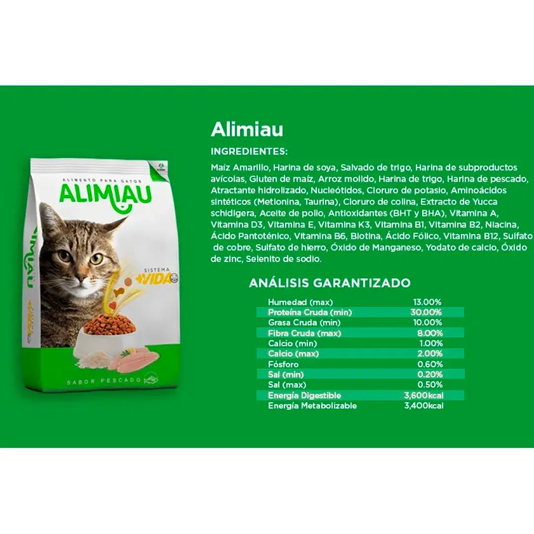 ALIMIAU GATO PESCADO 17LBS - Imagen 3