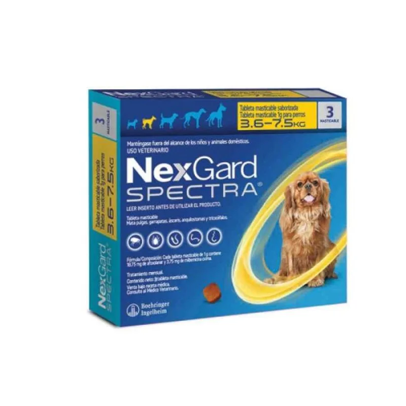 Nexgard Spectra 3.5 7.5 kg (S) 1 Tableta | 3 Tabletas